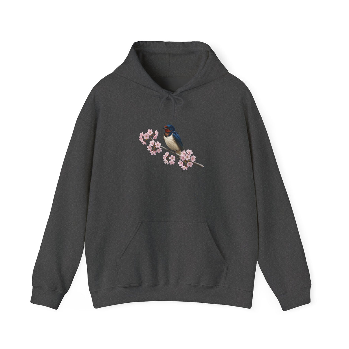 Barn Swallow on a Branch with Cherry Blossoms Hoodie Bird Lover & Bird Watcher | Unisex Sweater | Gift for Bird Lovers