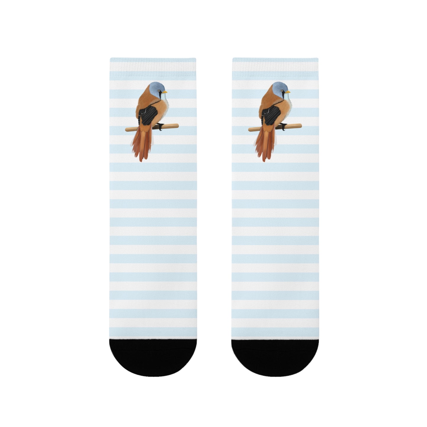 Bartmeise Vogel Socken mit Blau Weißen Streifen für Vogelfreunde & Vogelbeobachter