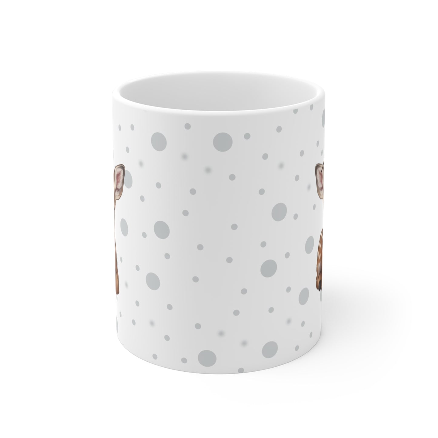 Cute Fawn Mug with Robin 11oz for Animal Lovers & Bird Watchers