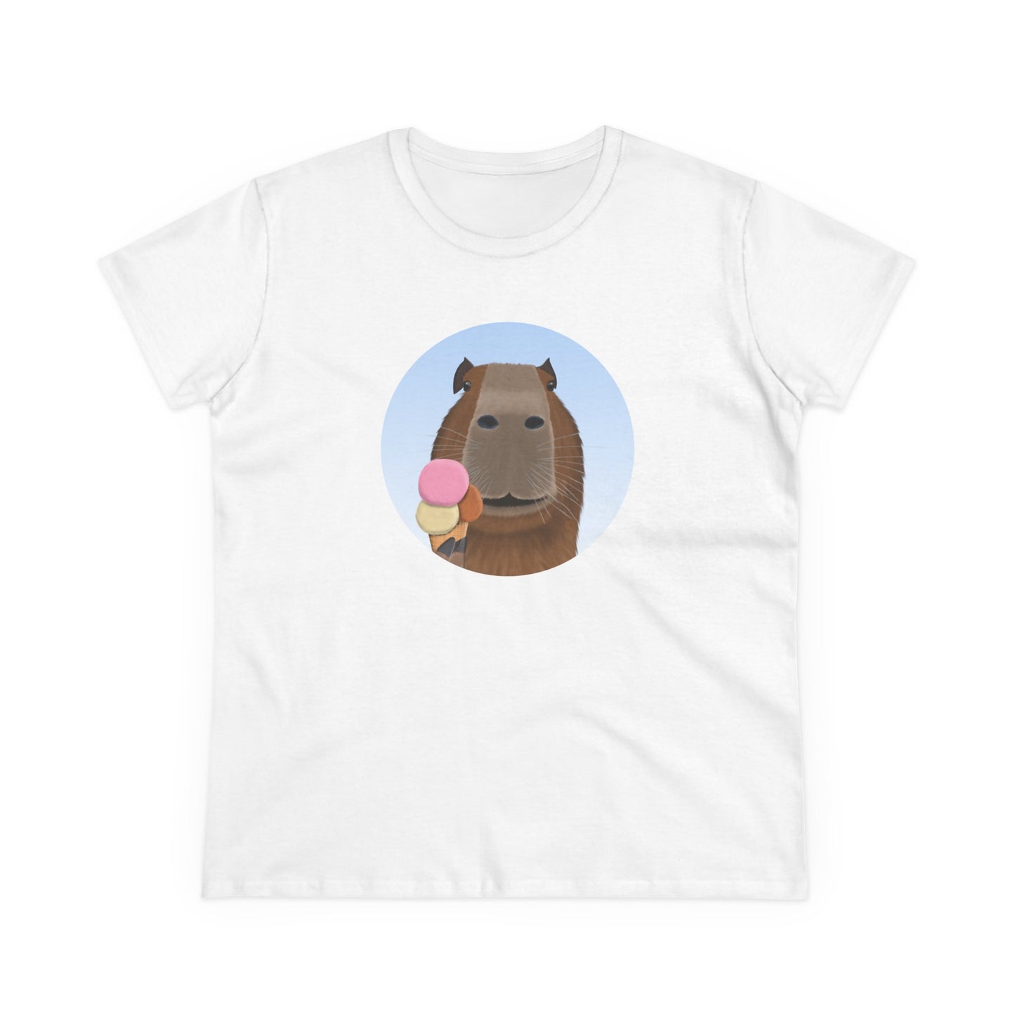 Capybara with Ice Cream Funny Design for Capybara Lovers Women's T-Shirt