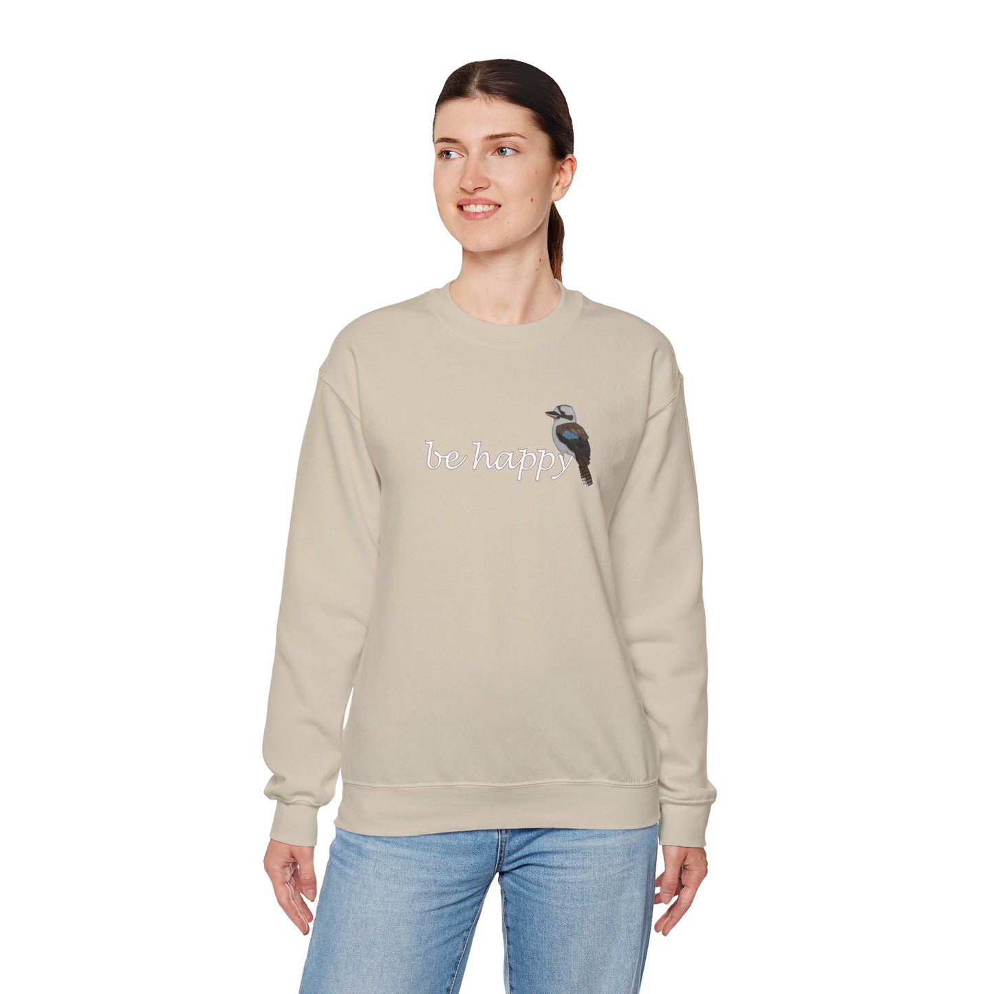 Kookaburra Be Happy Bird Birding & Birdwatching Sweatshirt