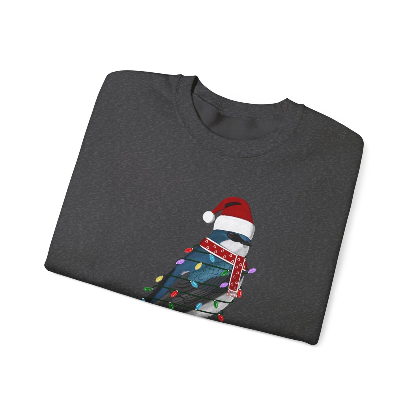 Tree Swallow with Fairy Lights Santa Claus Christmas Bird Sweatshirt