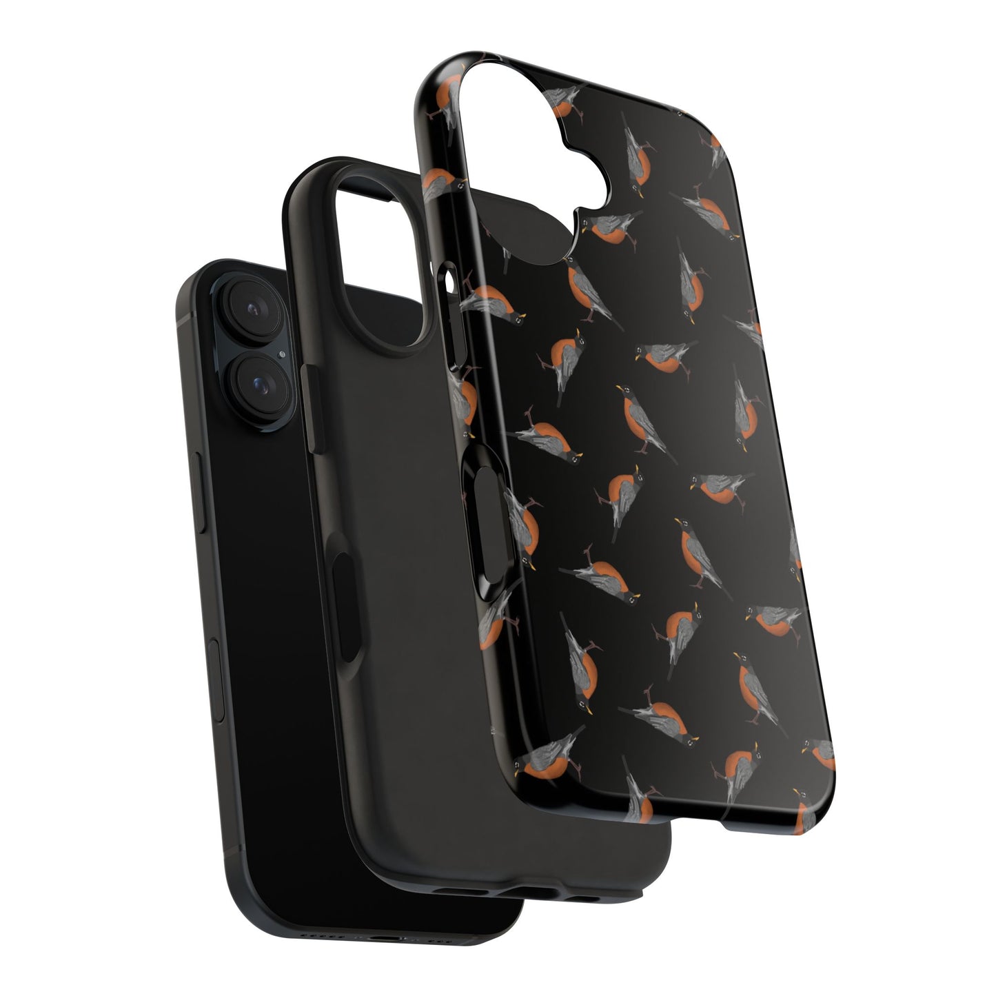 American Robin iPhone Case Black – Premium Tough Phone Cover for Bird Lovers