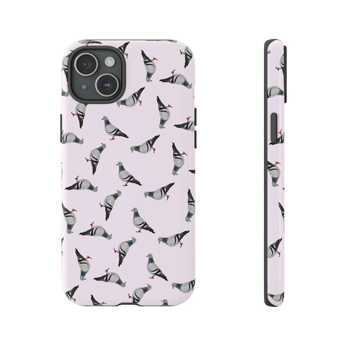 Coque de téléphone portable rose avec motif de colombe | Motif d'oiseau pour iPhone et Google Pixel