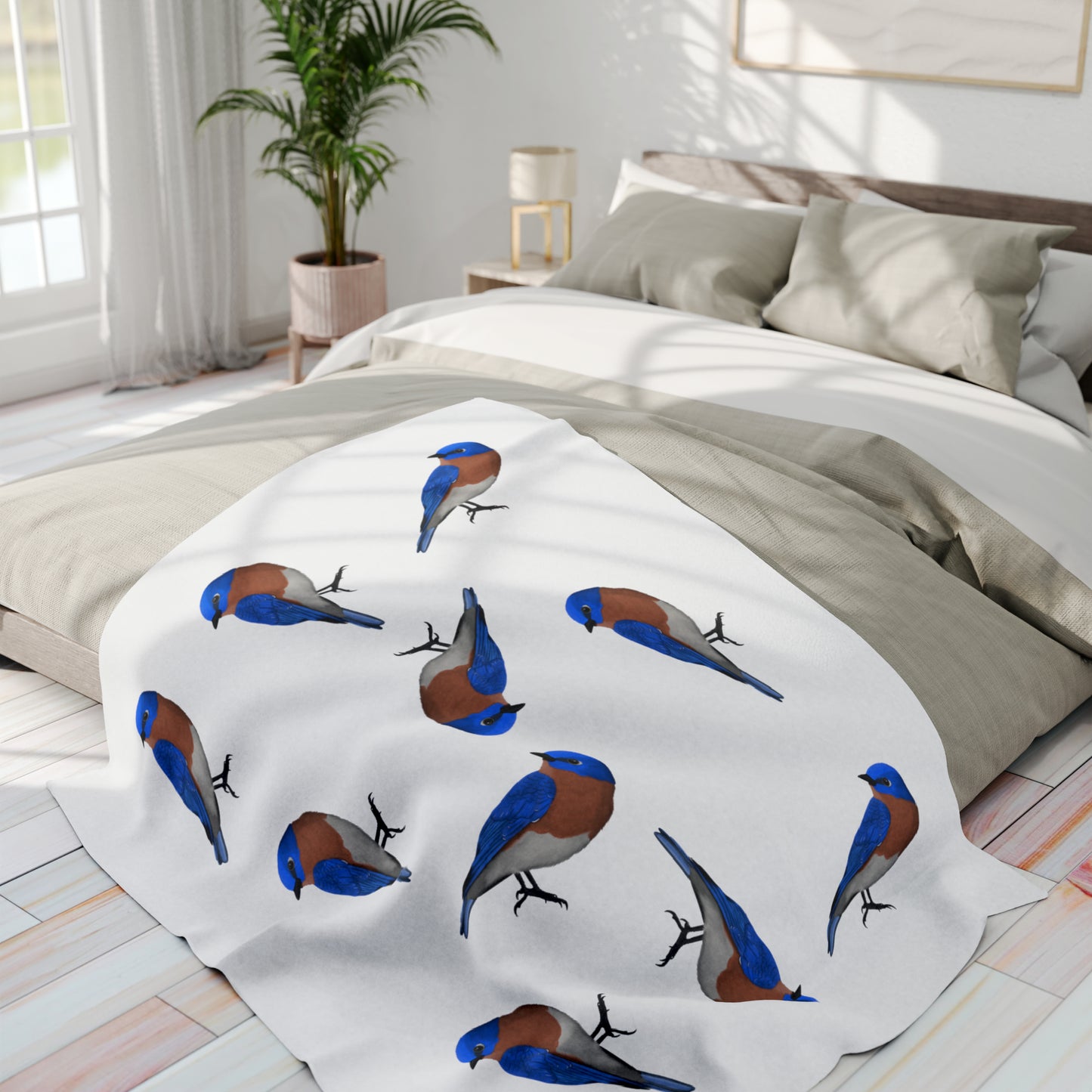 ブルーバード バード アークティック フリース ブランケット ホワイト