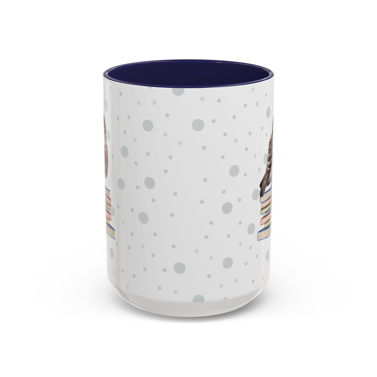 Cute Owl on Books Teacher Mug – Two-Tone Classroom Coffee Cup