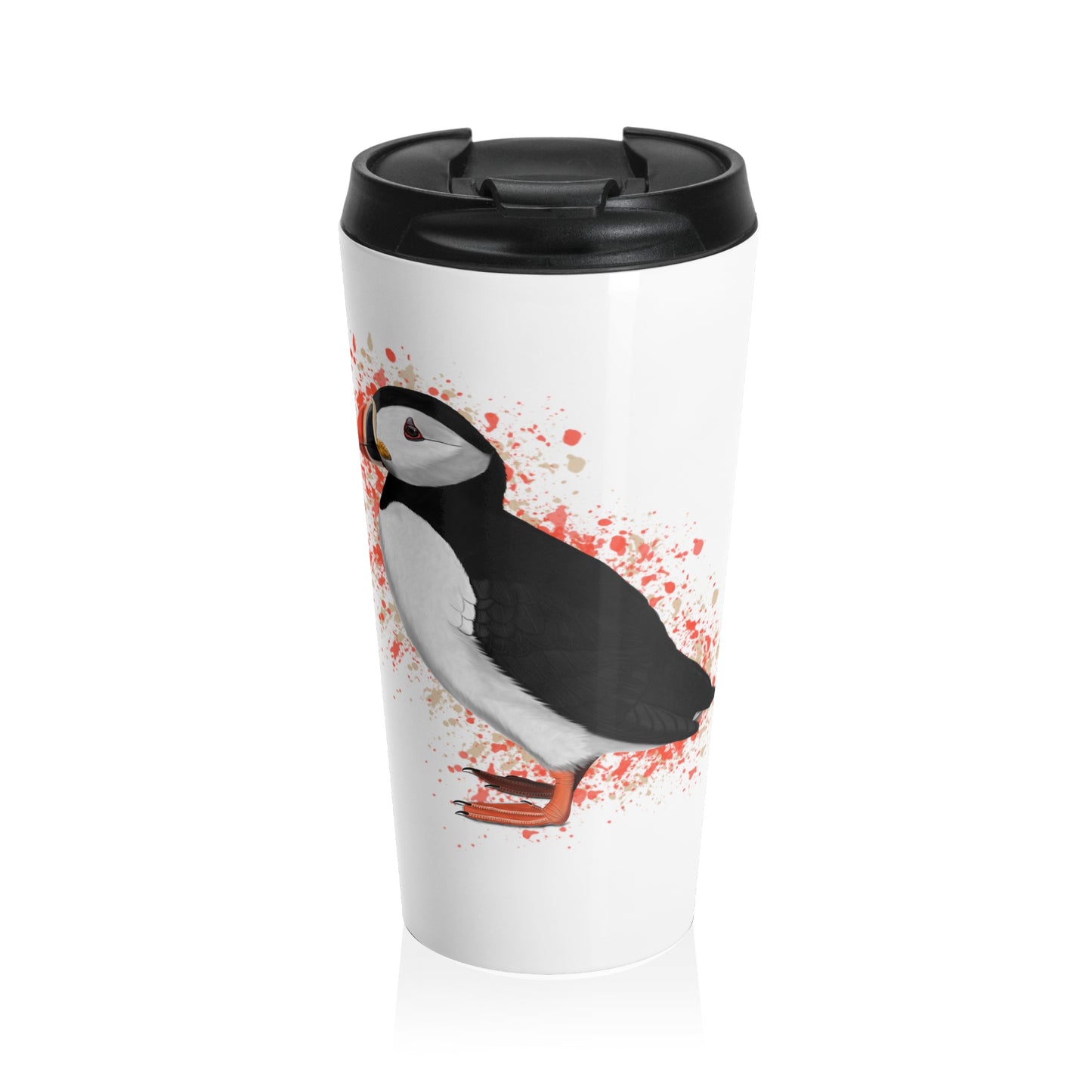 Puffin Bird White Stainless Steel Travel Mug 15oz - jz.birds