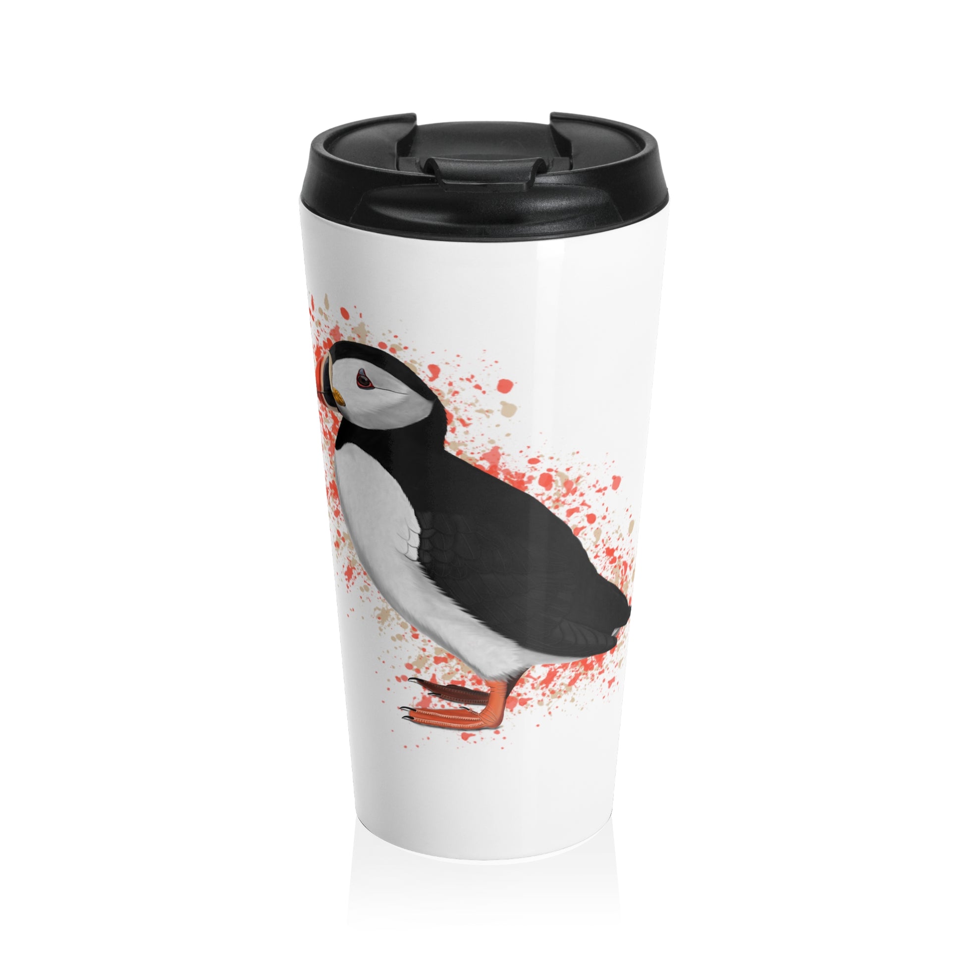 Puffin Bird White Stainless Steel Travel Mug 15oz - jz.birds