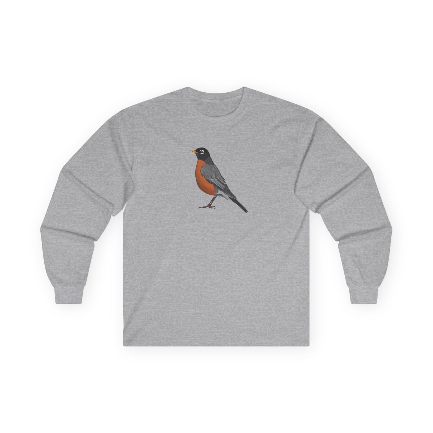 American Robin Birding & Birdwatching Bird Cotton Long Sleeve T-Shirt
