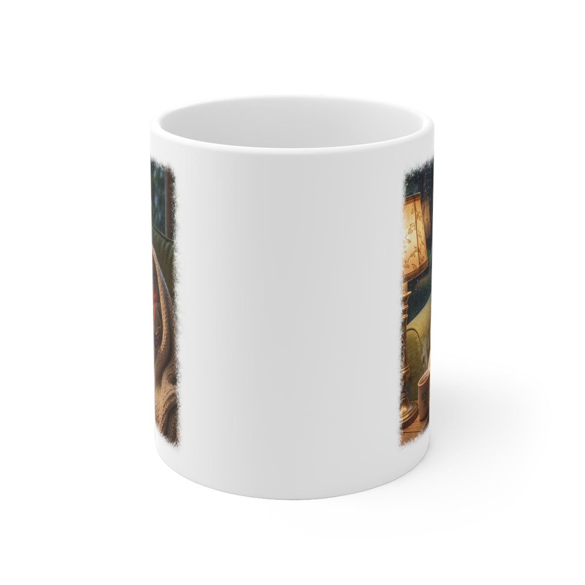 Gemütliche Rotkehlchen Kaffeetasse mit Lese-Motiv | Süße Keramiktasse für Buchliebhaber & Cozy Vibes