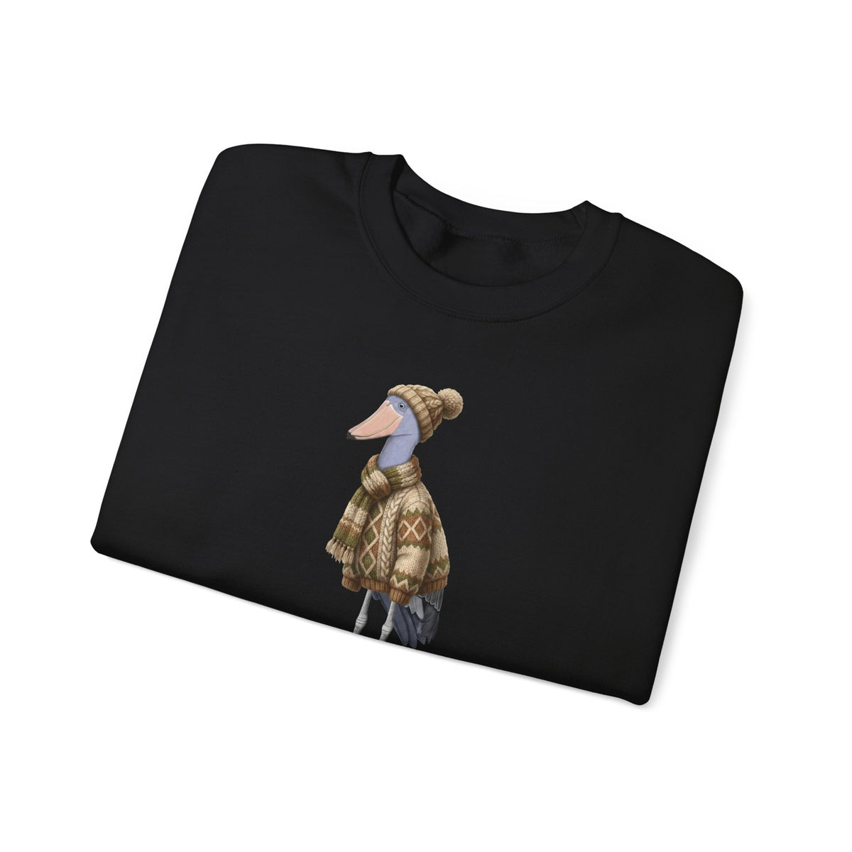 Shoebill Winter Sweatshirt | Bird Watcher Crewneck | Unisex Songbirds Wearing Knit Gift for Bird Lovers
