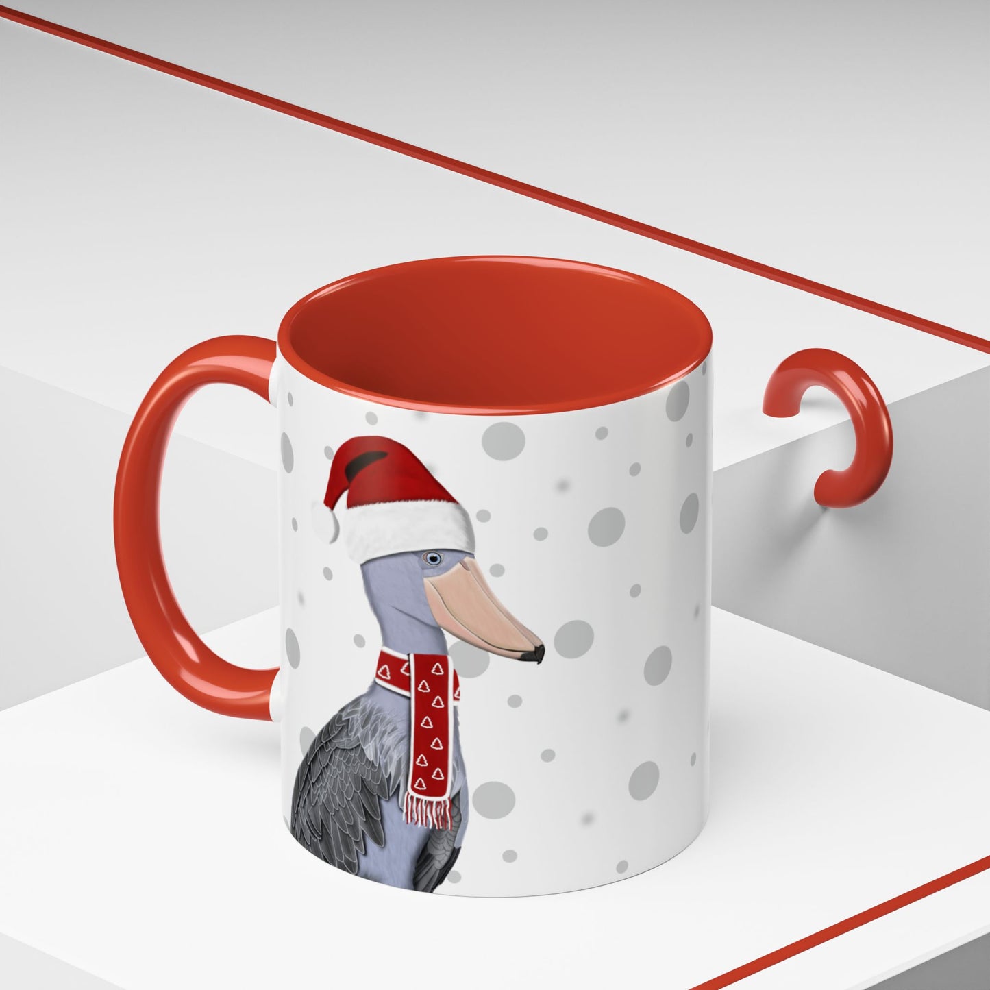 ハシビロコウのクリスマスバードコーヒーマグ