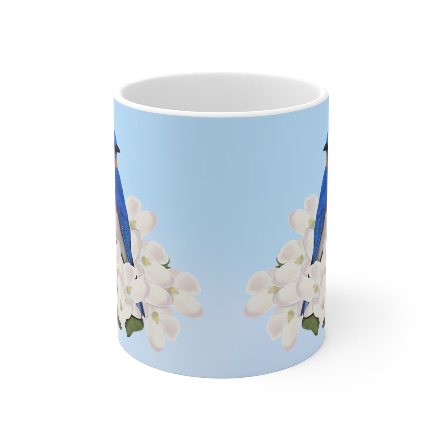 Bluebird Apple Spring Blossoms Bird Ceramic Mug 11oz - jz.birds