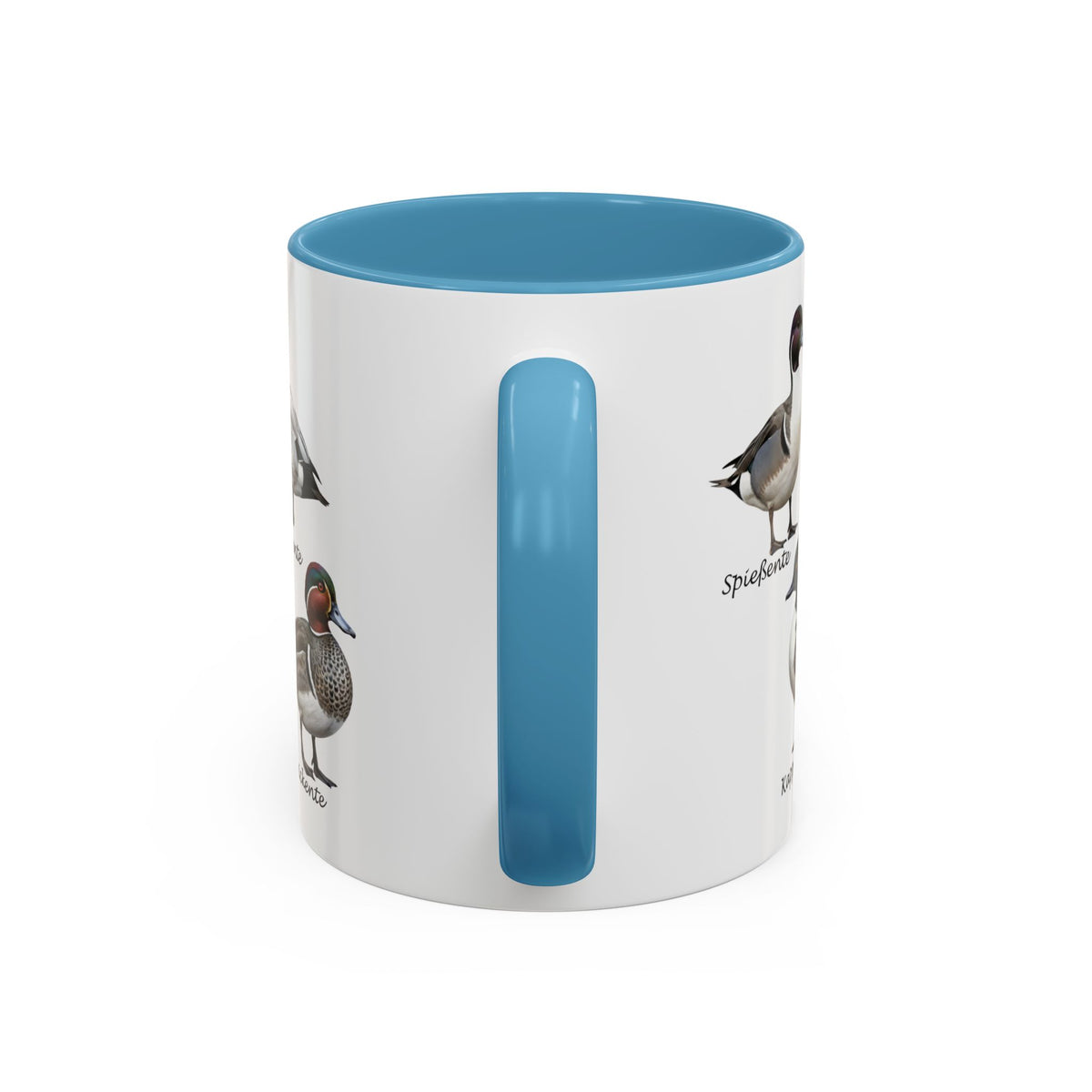 Tasse avec espèces de canards : canard souchet, canard mandarin & Cie | Anse colorée | Ornithologie