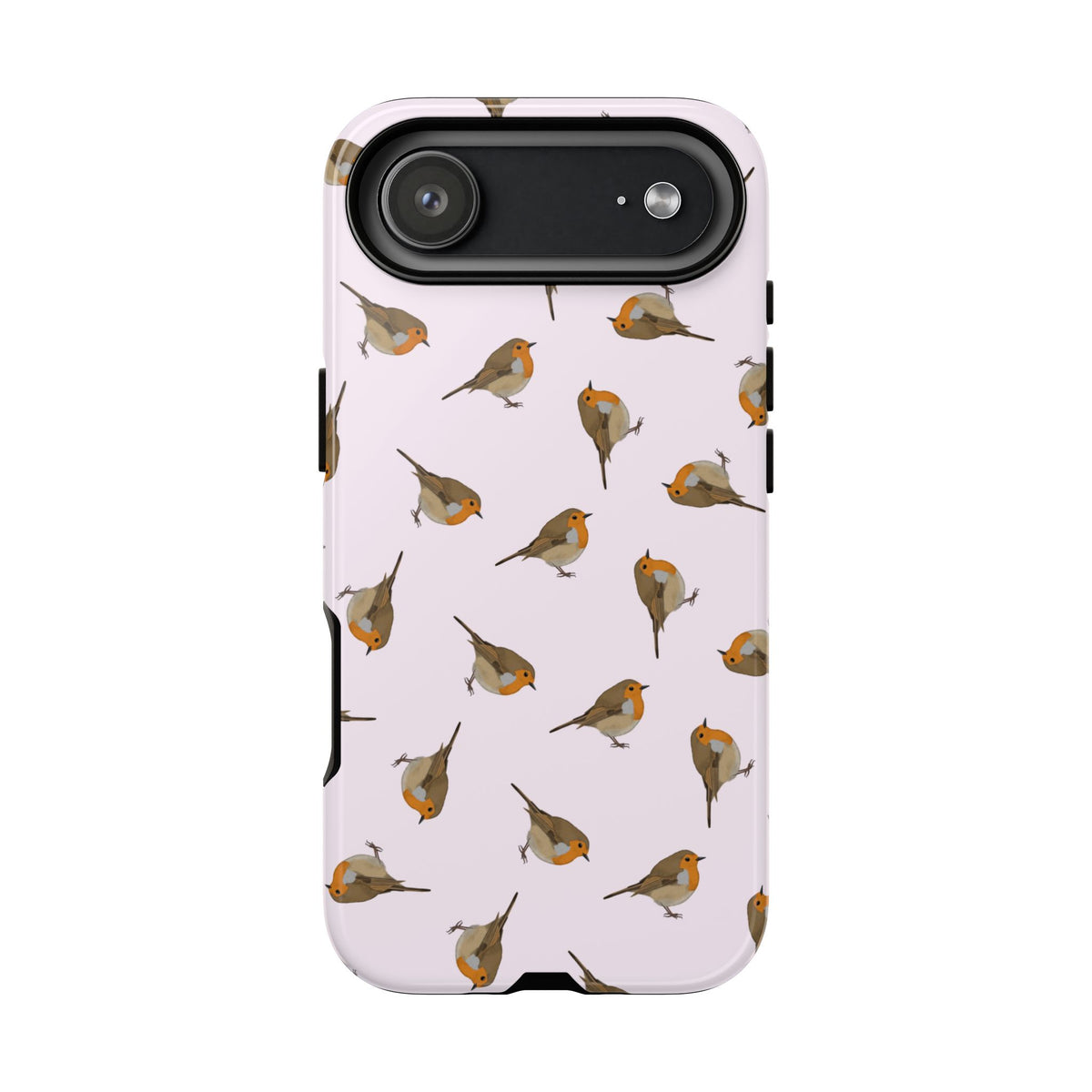 Funda para móvil con motivo de petirrojo en rosa | Motivo de pájaro para iPhone y Google Pixel