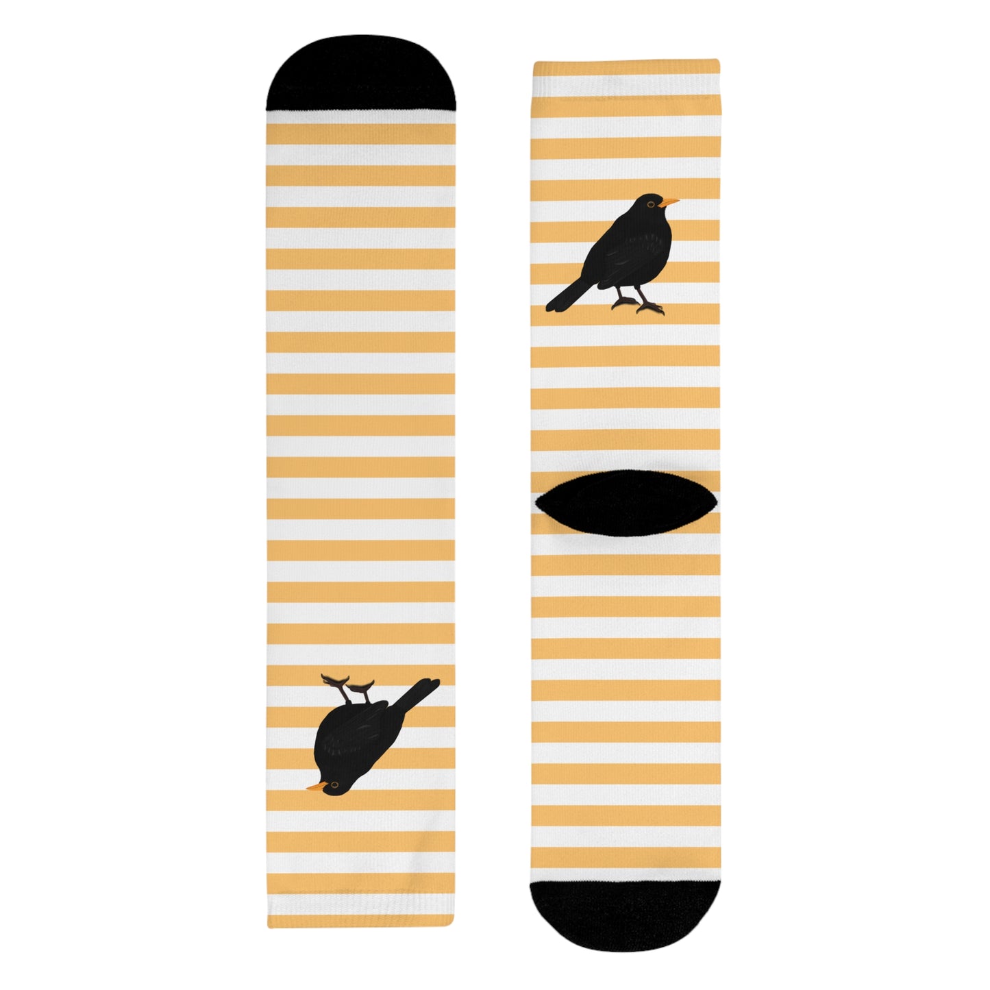 Amsel Vogel Socken mit Orange Weißen Streifen für Vogelfreunde & Vogelbeobachter