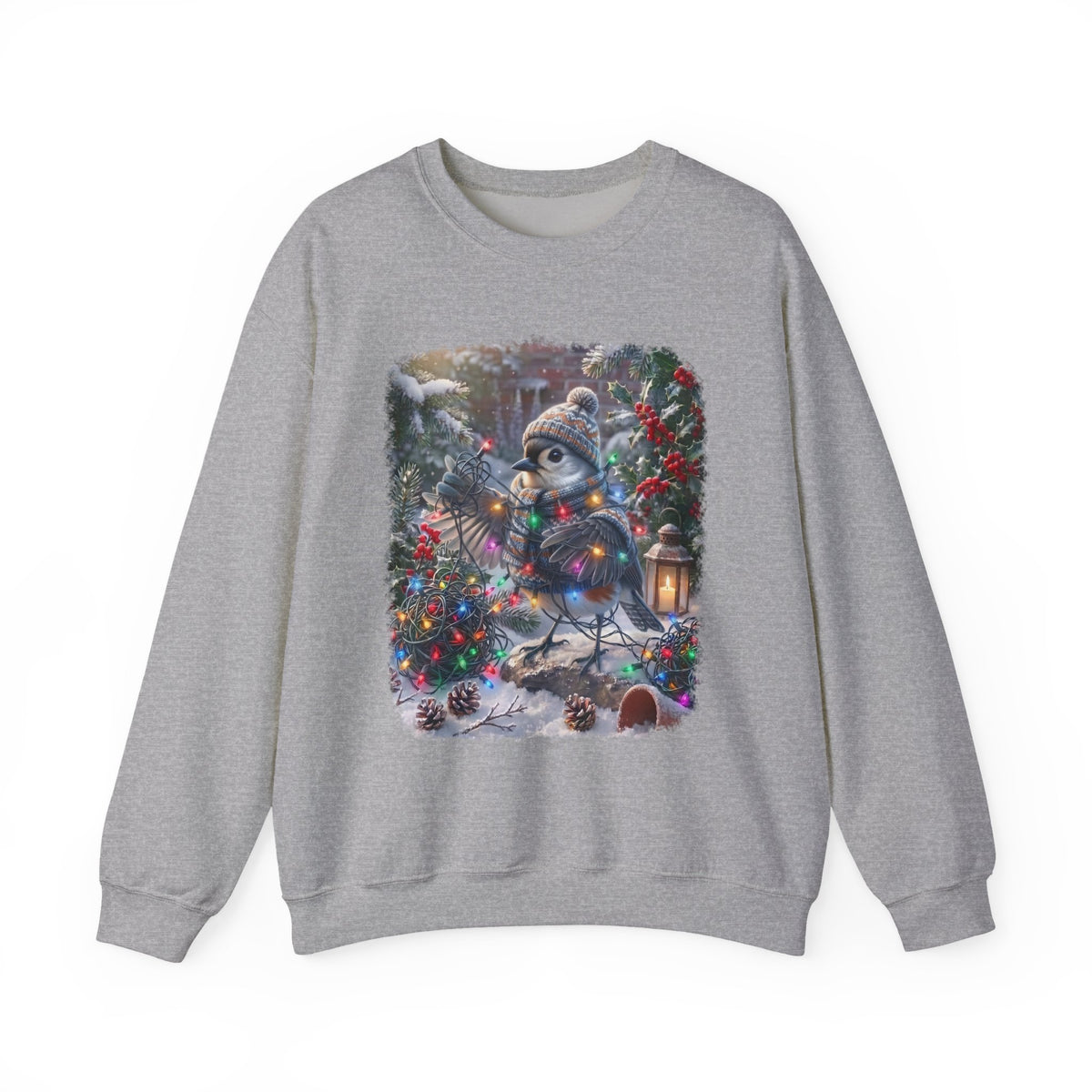 Tufted Titmouse Christmas Sweatshirt – Tangled Lights Winter Crewneck