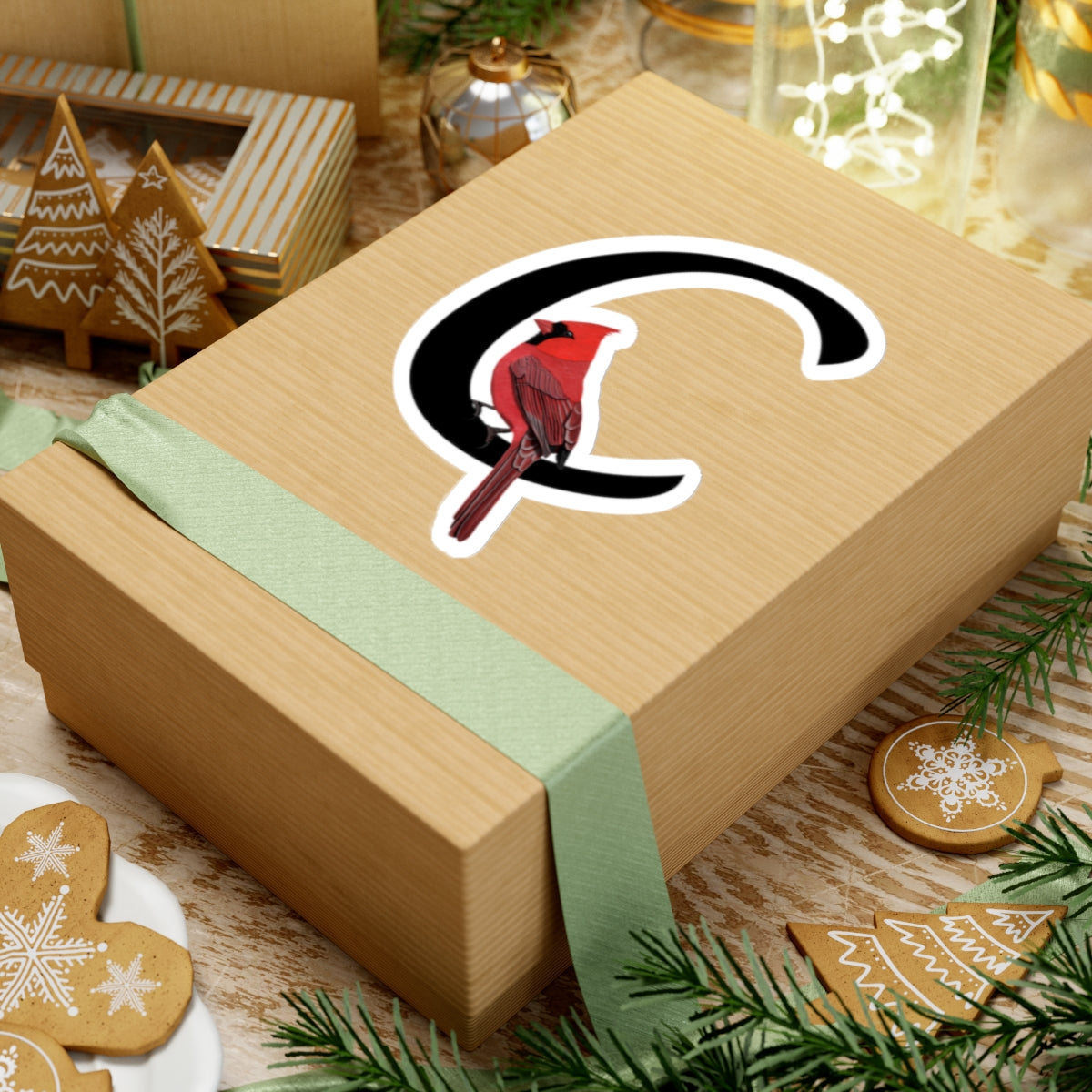 Cardinal Letter C Bird Kiss-Cut Sticker