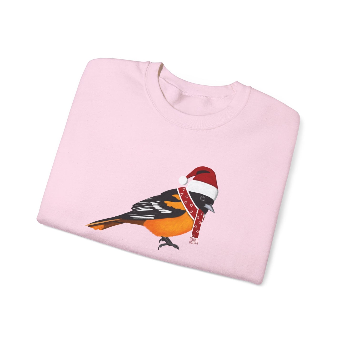 Baltimore Oriole with Christmas Hat Bird Birdwatcher Sweatshirt