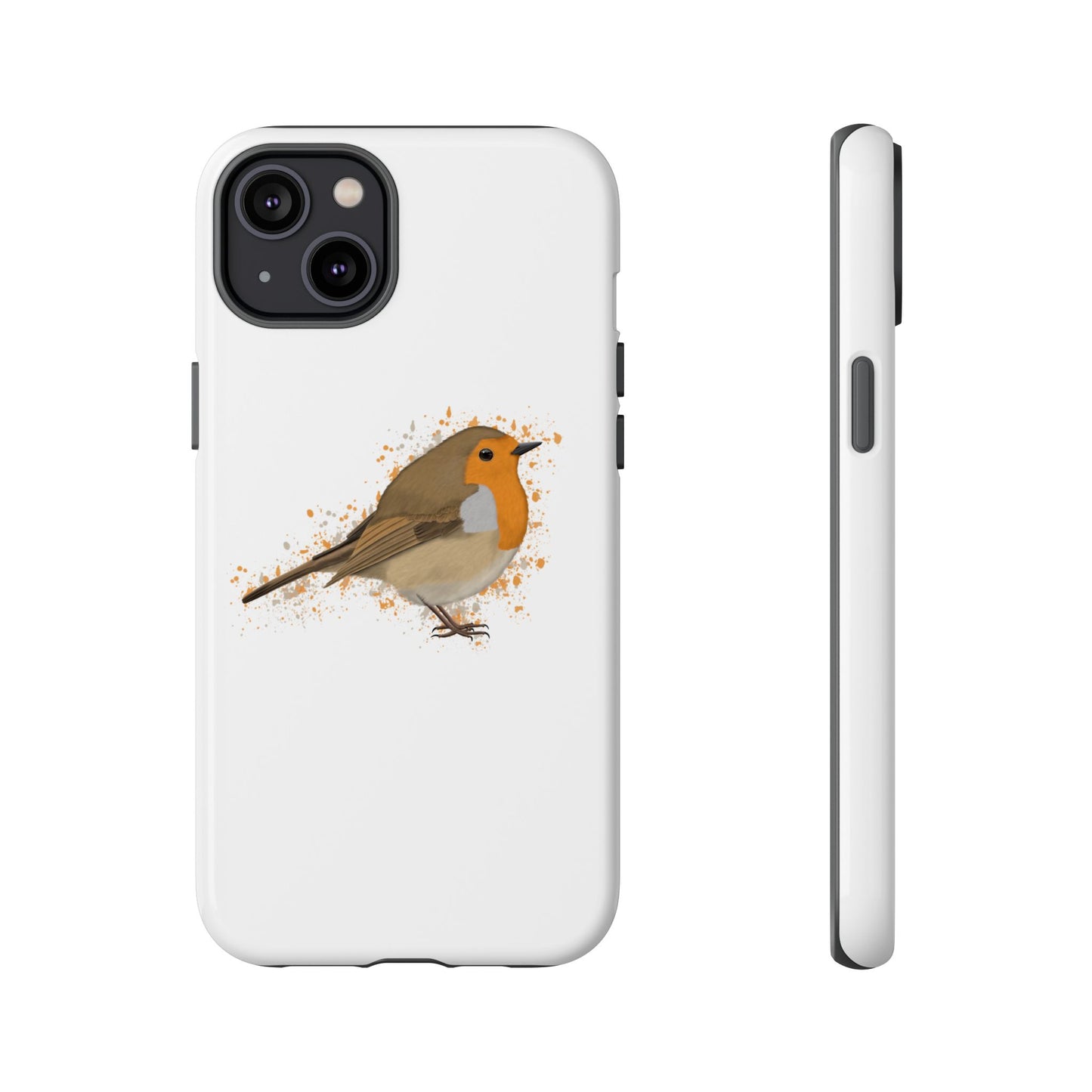 Rotkehlchen Vogel iPhone & Google Pixel Vogelmotiv Handyhülle Weiß