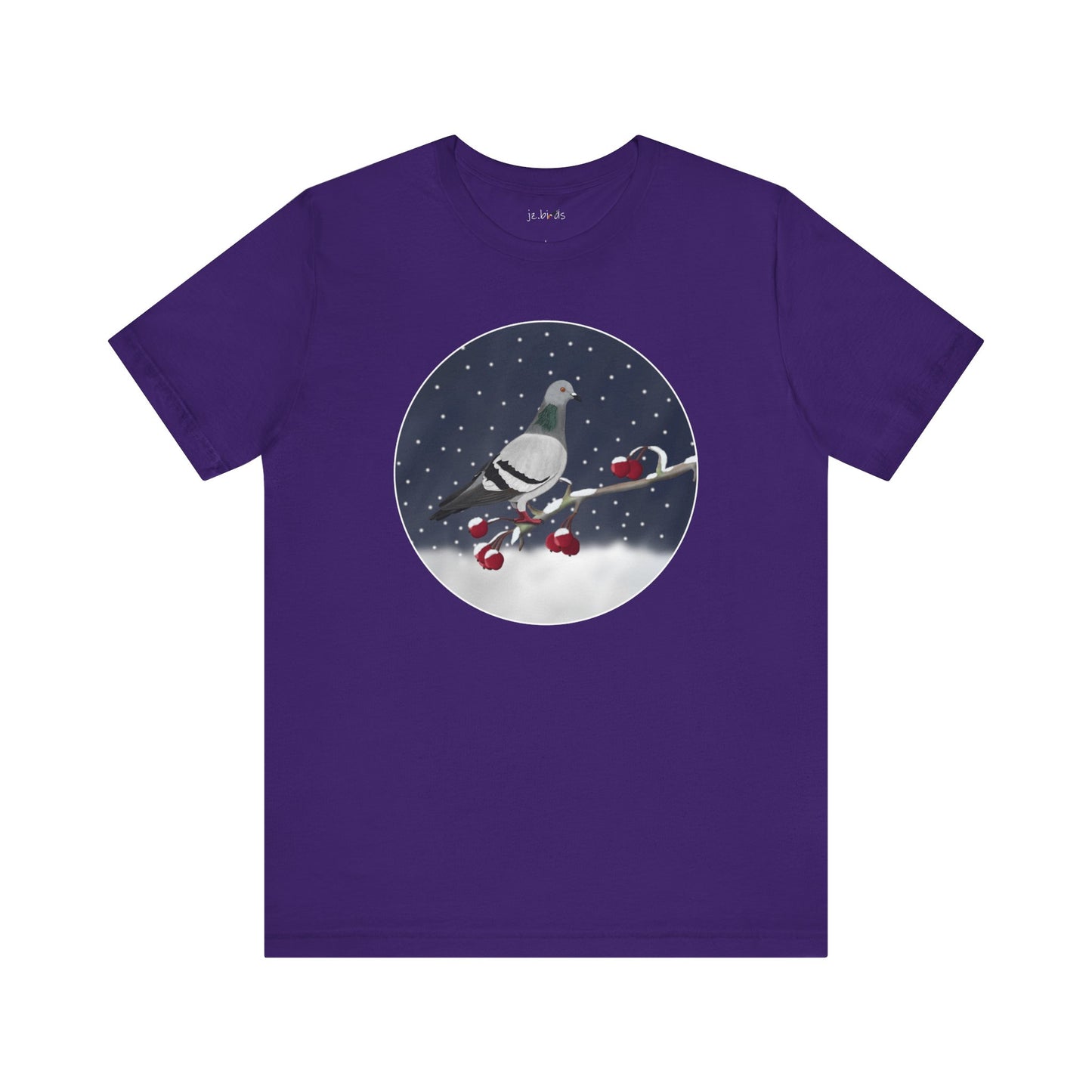 Pigeon on a Winter Branch Birdwatcher Christmas Bird T-Shirt