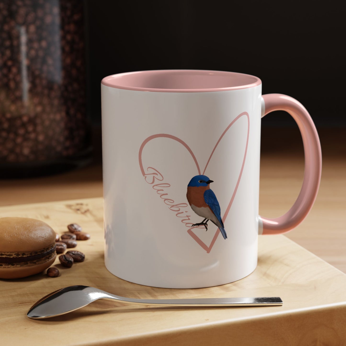 Bluebird Mug Bird with Heart for Bird Lovers
