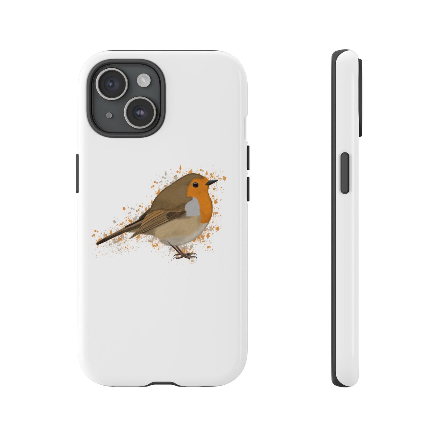 Rotkehlchen Vogel iPhone & Google Pixel Vogelmotiv Handyhülle Weiß