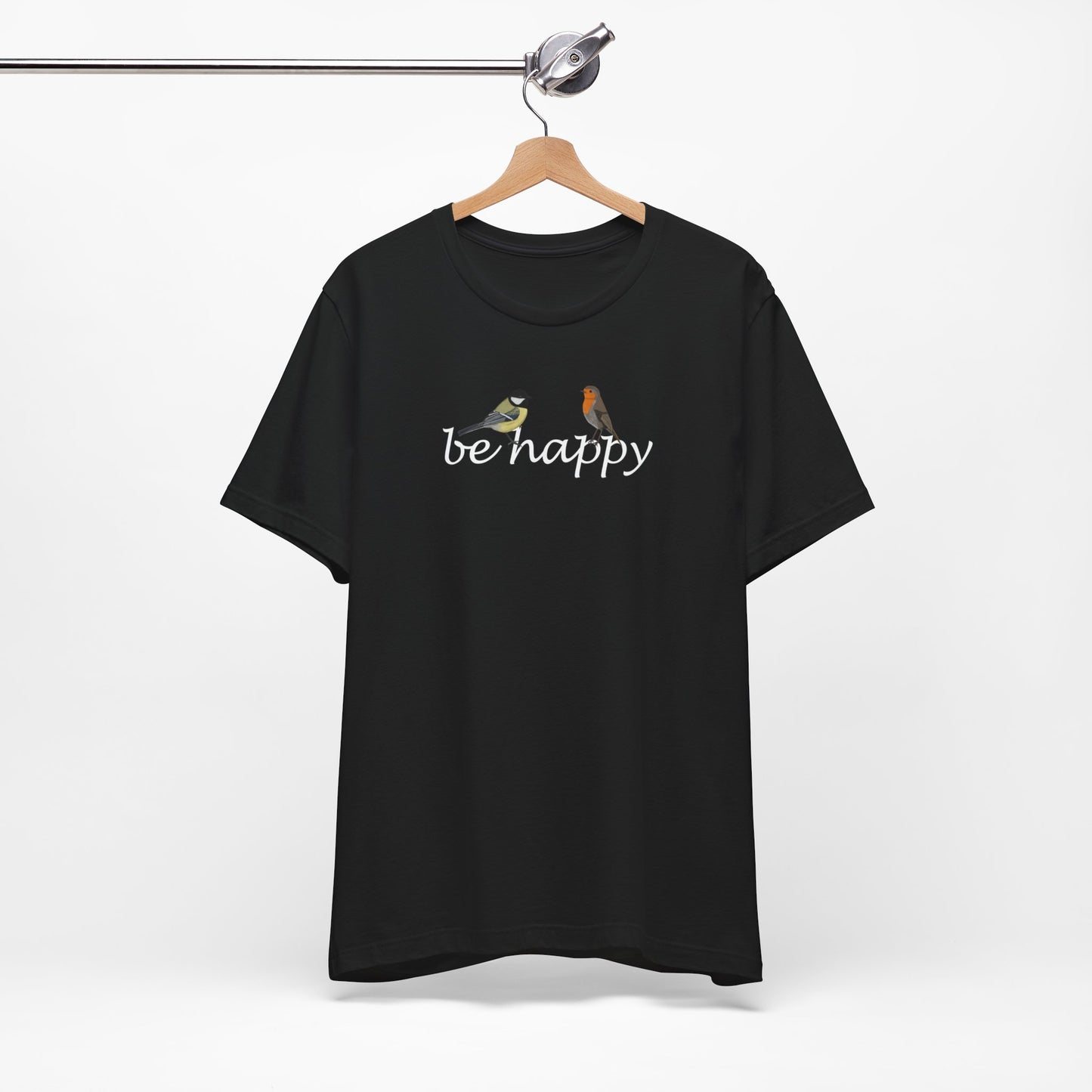 Rotkehlchen und Kohlmeise Be Happy Vogel T-Shirt für Vogelfreunde
