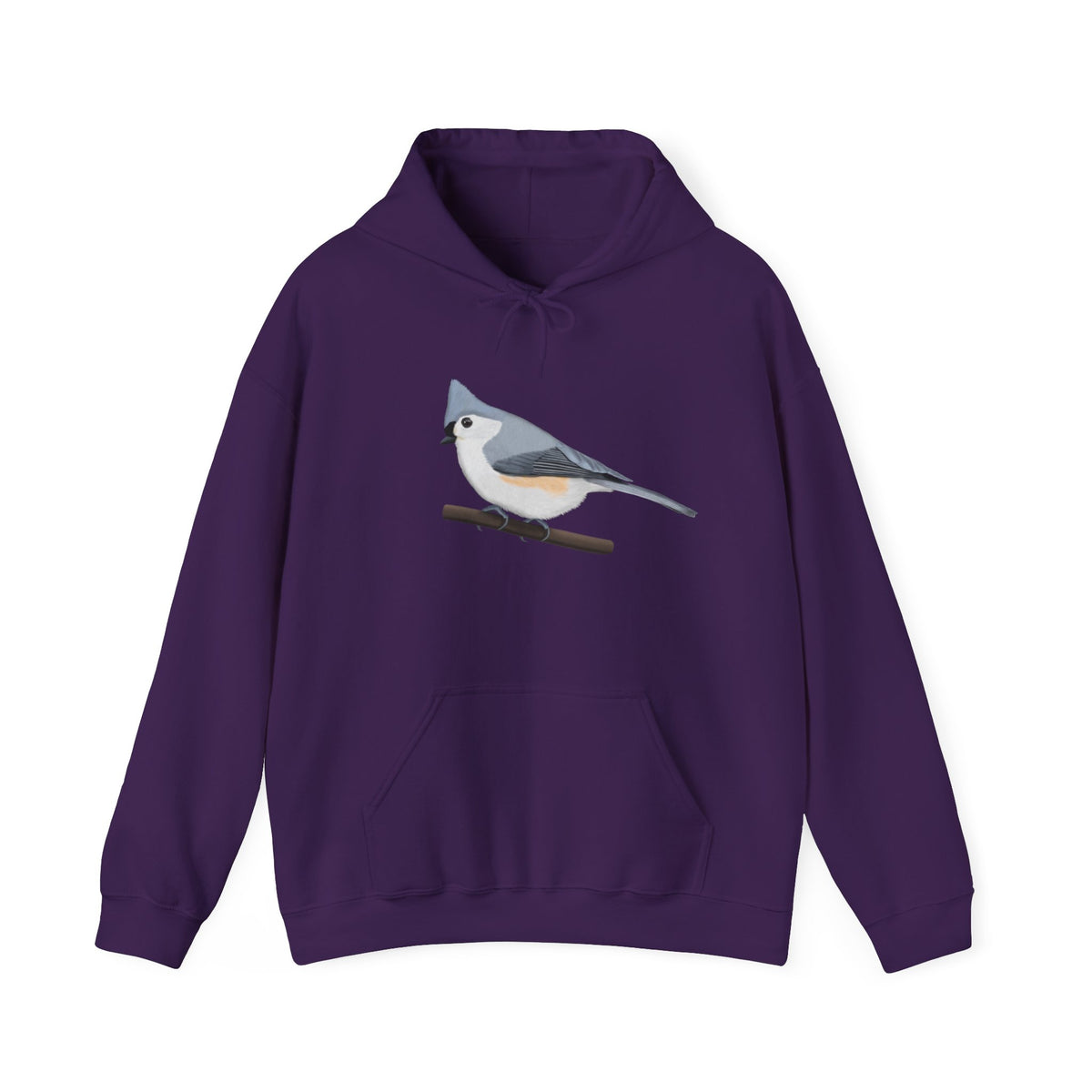 Tufted Titmouse Hoodie on DTG background