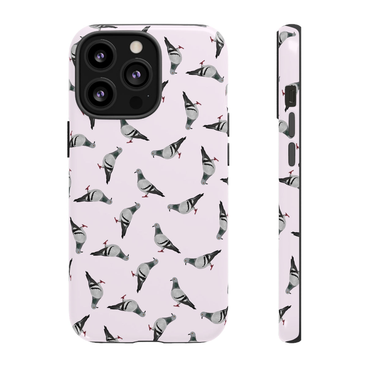 Coque de téléphone portable rose avec motif de colombe | Motif d'oiseau pour iPhone et Google Pixel