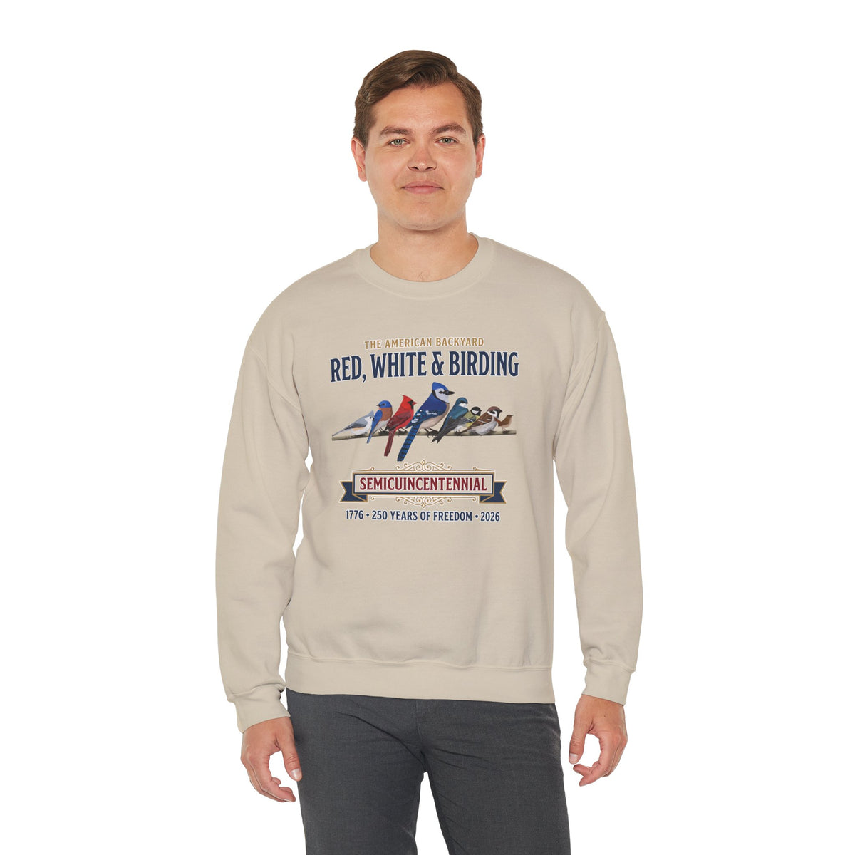 Red, White & Birding Vintage Sweatshirt | US 250th Anniversary Crewneck
