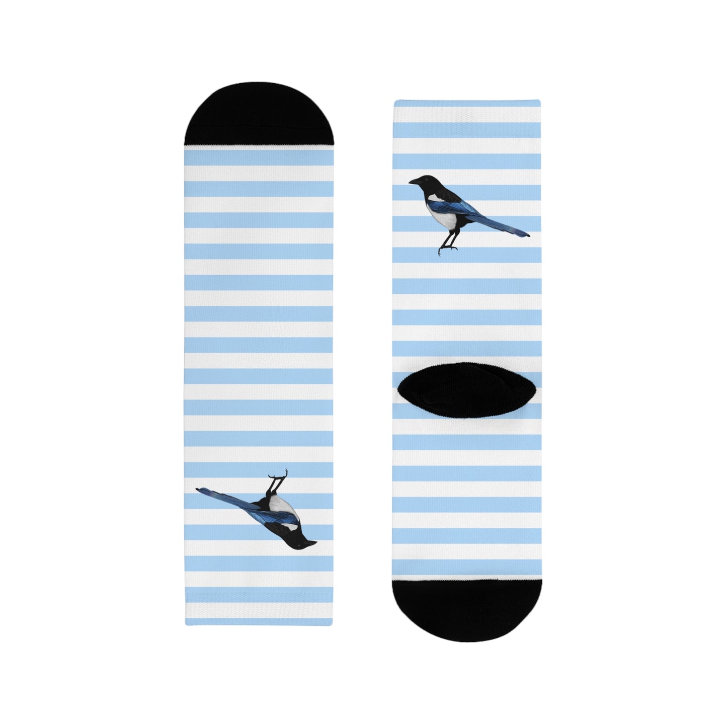 Elster Vogel Socken mit Blau Weißen Streifen für Vogelfreunde & Vogelbeobachter