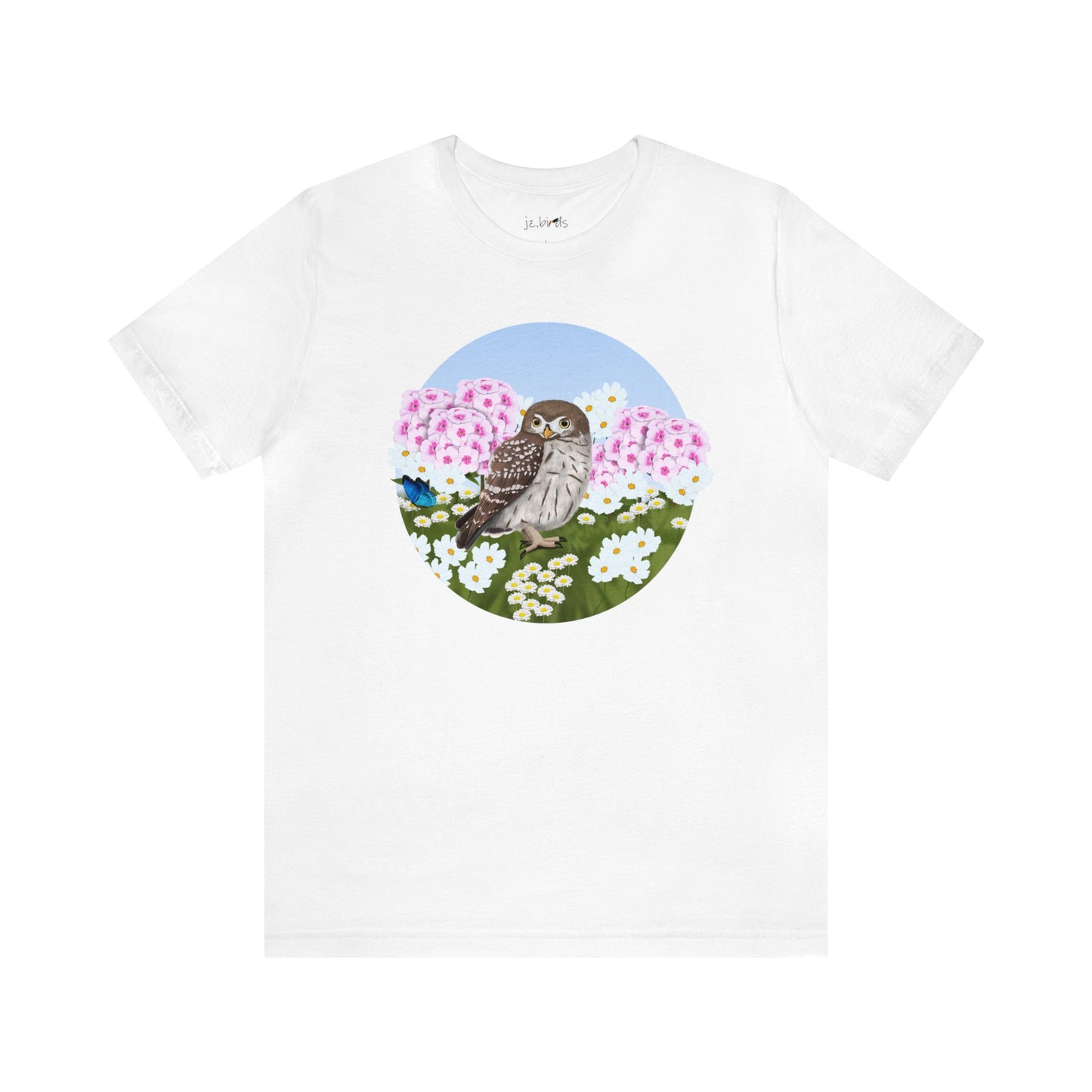 Little Owl and Summer Flowers Bird Tee