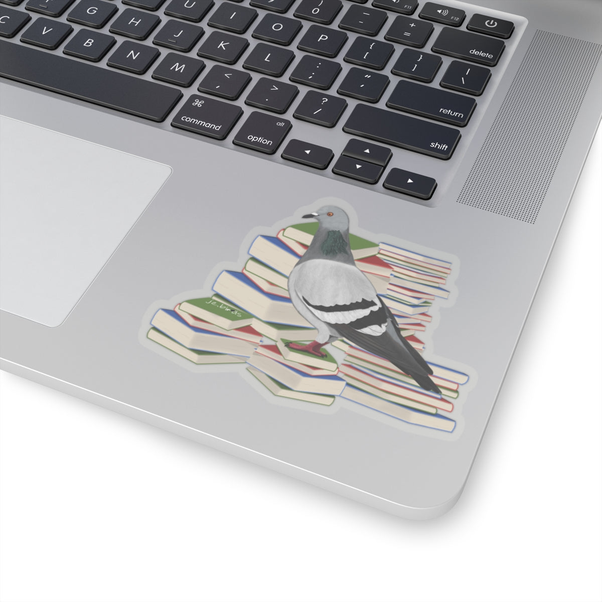 Pigeon Bird and Books Birdlover Bookworm Sticker