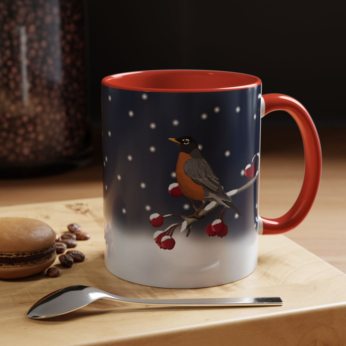 アメリカンロビンバードコーヒーマグ | 鳥好きの方への陶器製クリスマスギフト