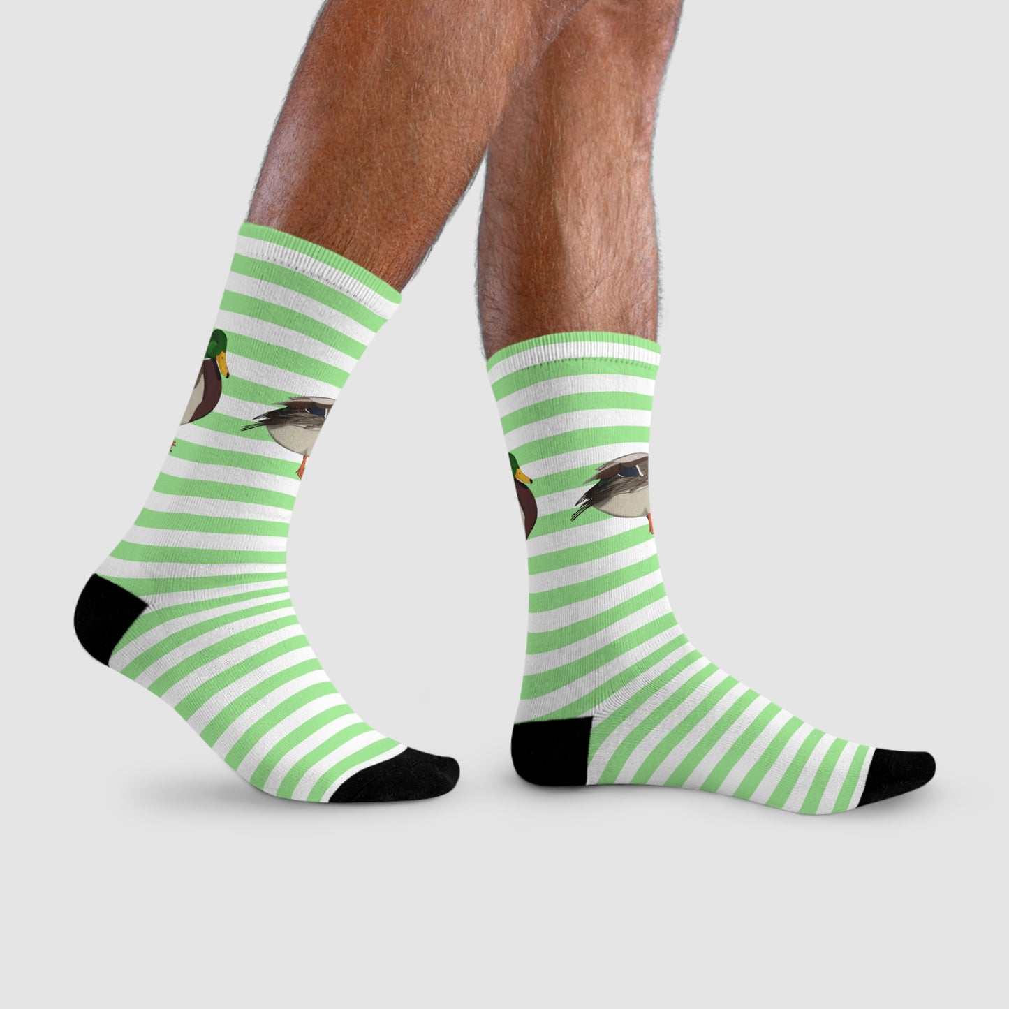 Ente Vogel Socken mit Grün Weißen Streifen für Vogelfreunde & Vogelbeobachter
