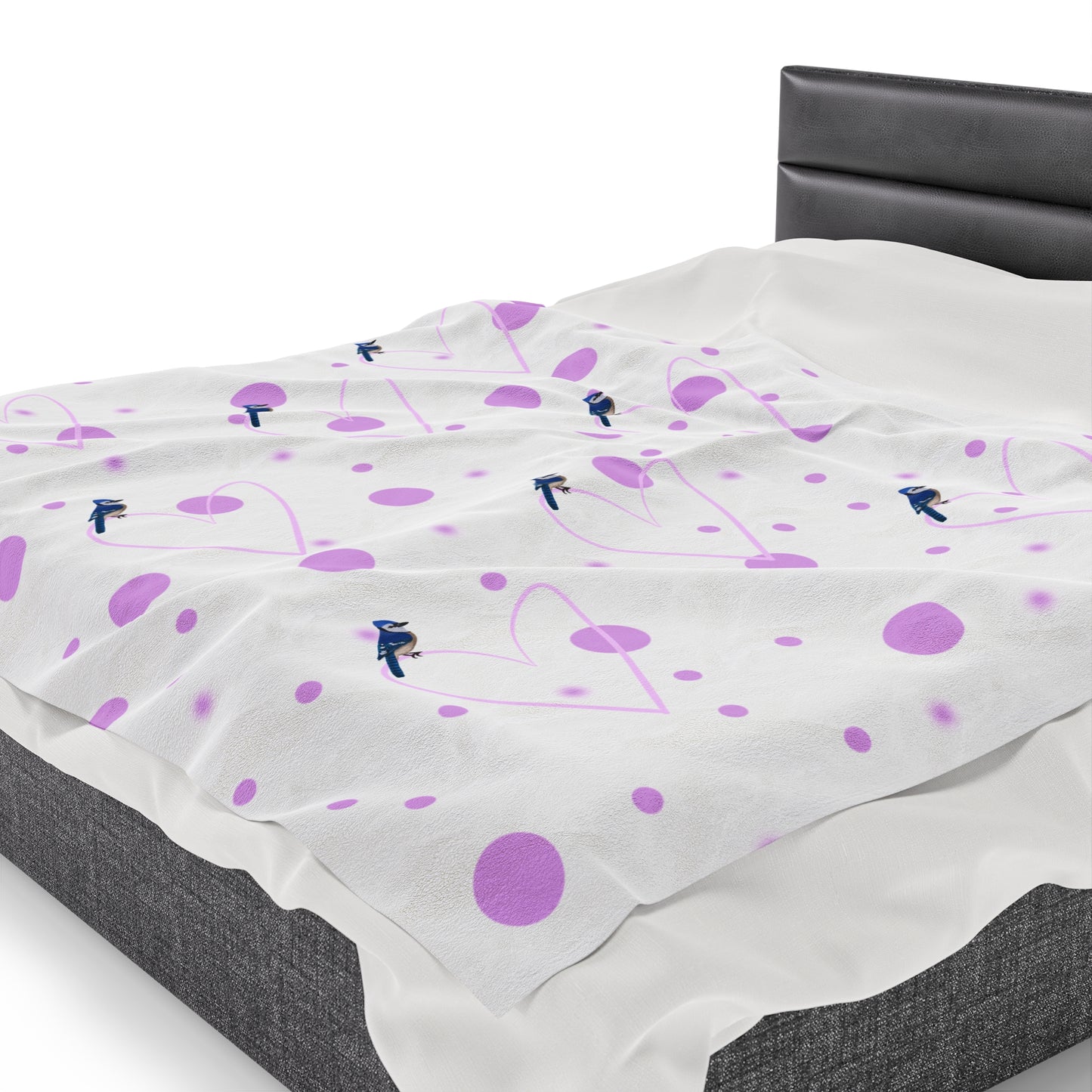 Blue Jay Sofa Blankets on All Over Print background
