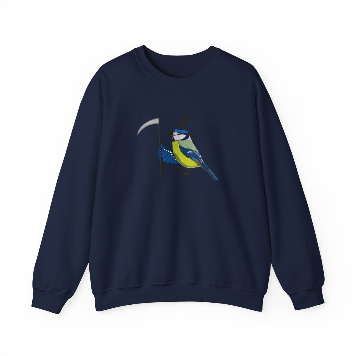 Blue Titmouse Halloween Birds Witch Birdwatcher Sweatshirt on Animal Lover Gift background