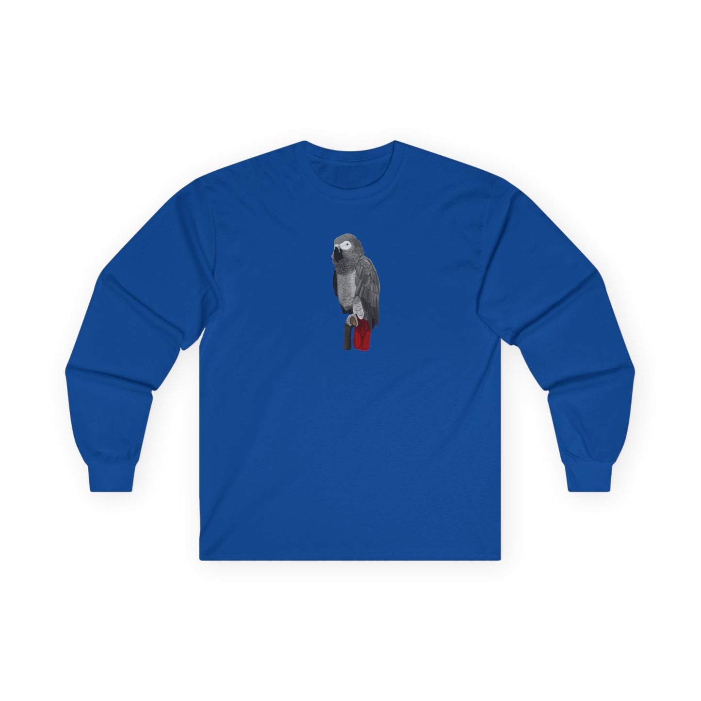 Grey Parrot Birding & Birdwatching Bird Cotton Long Sleeve T-Shirt