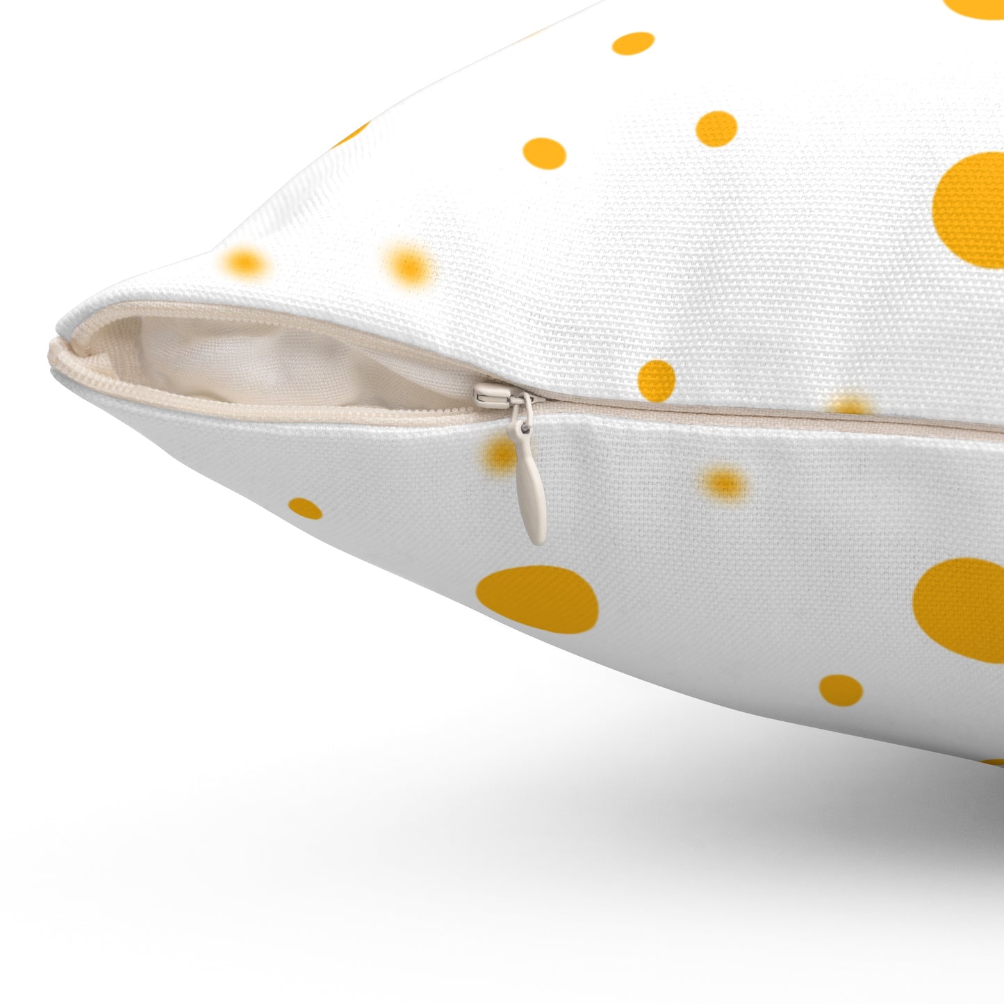 Robin Halloween Bird Throw Pillow White 16"x16" Orange Dots