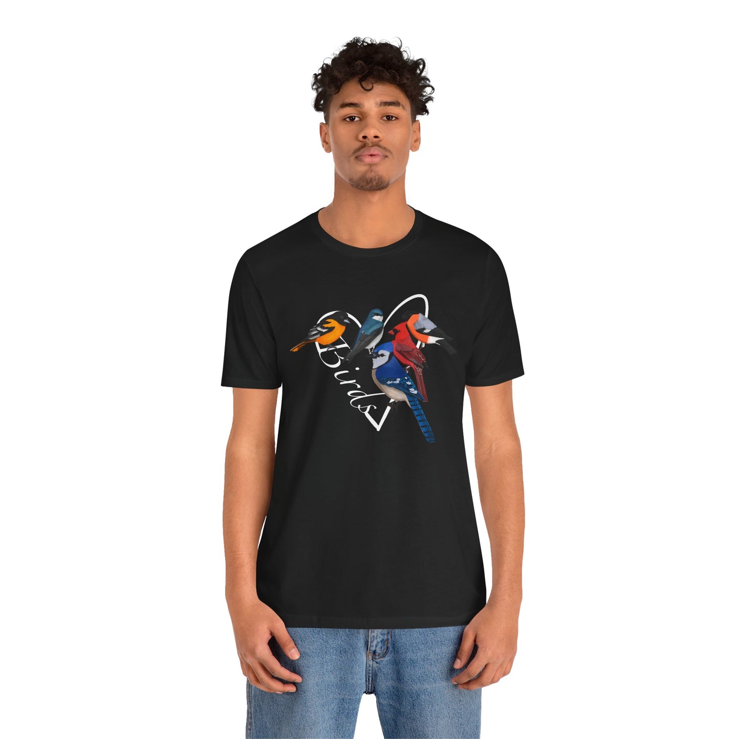 Blue Jay Cardinal Oriole Bullfinch Tree Swallow Heart Bird T-Shirt
