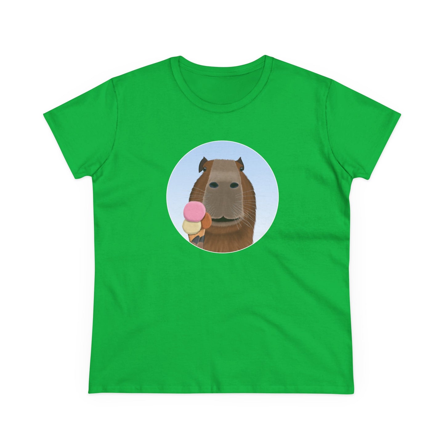 Capybara with Ice Cream Funny Design for Capybara Lovers Women's T-Shirt