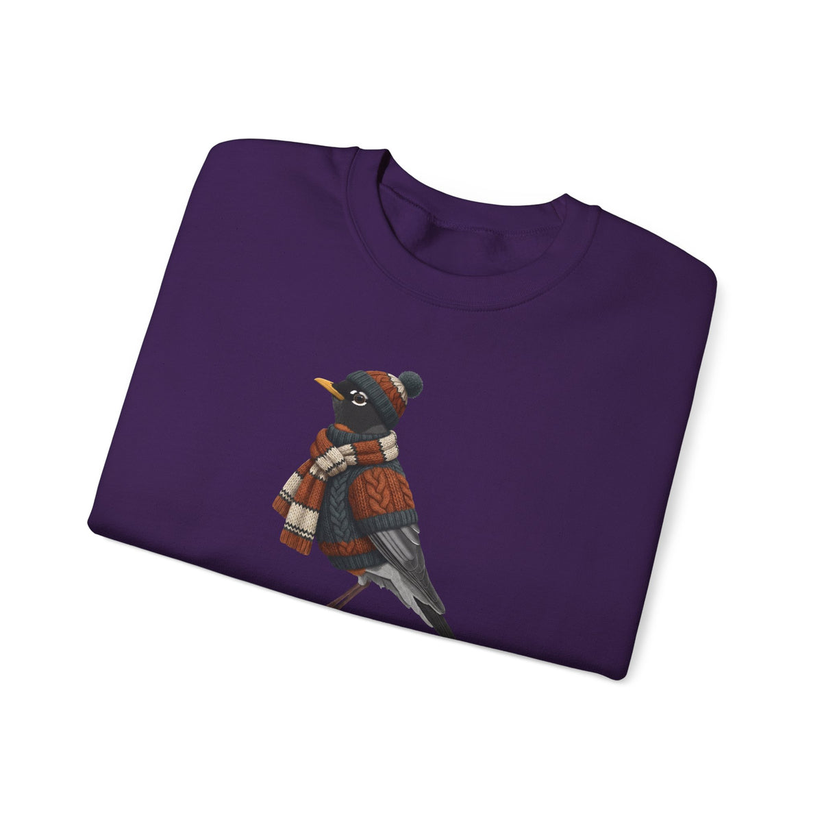 American Robin Winter Sweatshirt | Bird Watcher Crewneck | Unisex Songbirds Wearing Knit Gift for Bird Lovers