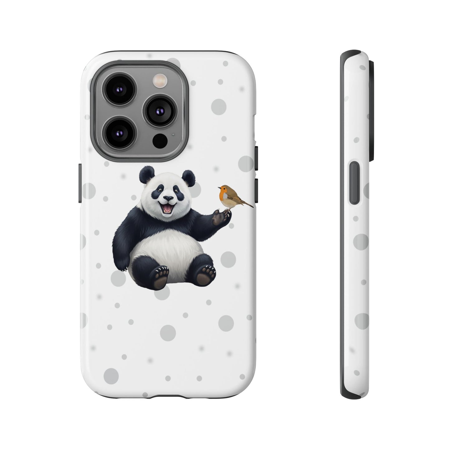 Rotkehlchen mit Panda iPhone & Google Pixel Tiermotiv Handyhülle - Tierisch guter Schutz