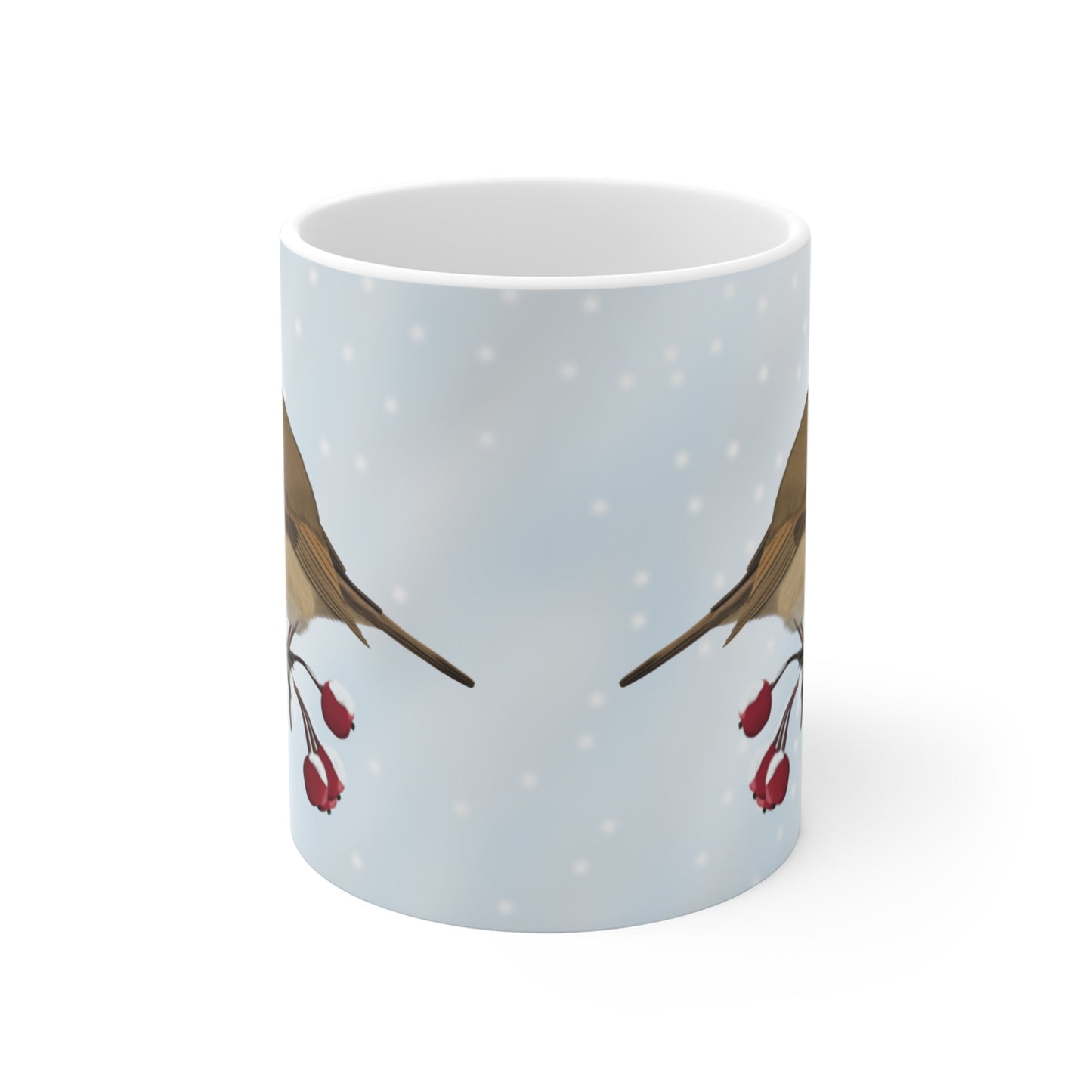 Robin Winter Bird Ceramic Mug 11oz - jz.birds