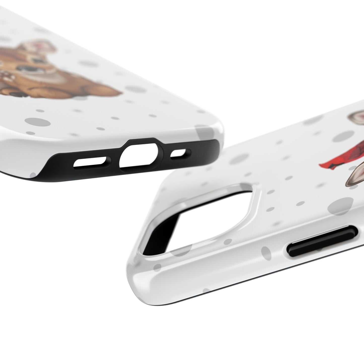 Cute Fawn with a Cardinal Animal iPhone Case - Dual-Layer PC/TPU Protective Cover for iPhone
