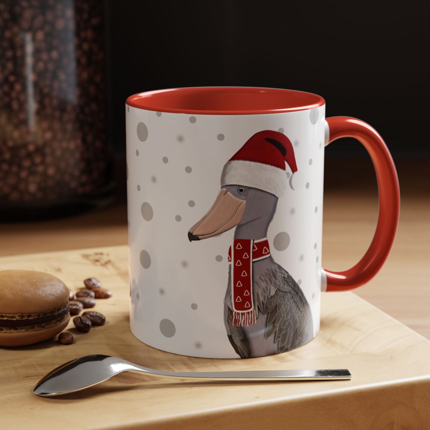 ハシビロコウのクリスマスバードコーヒーマグ