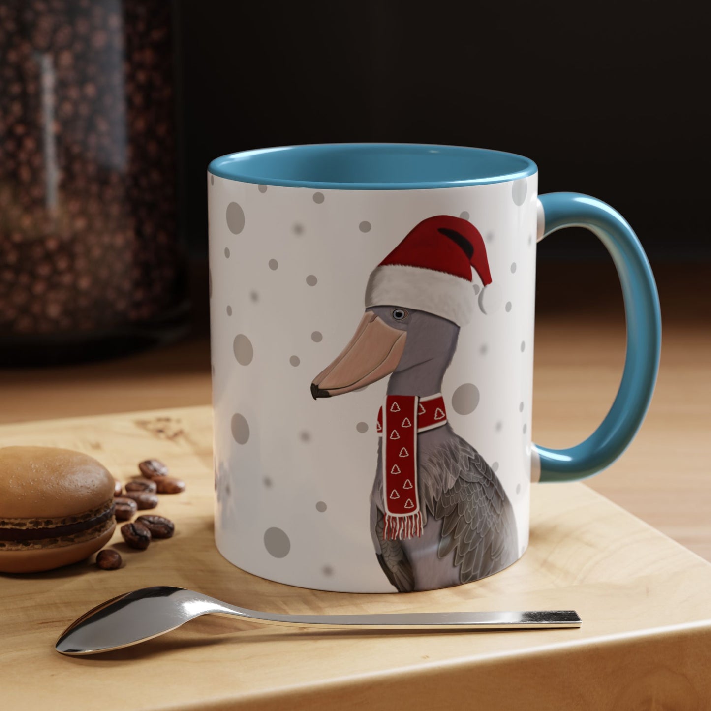 ハシビロコウのクリスマスバードコーヒーマグ