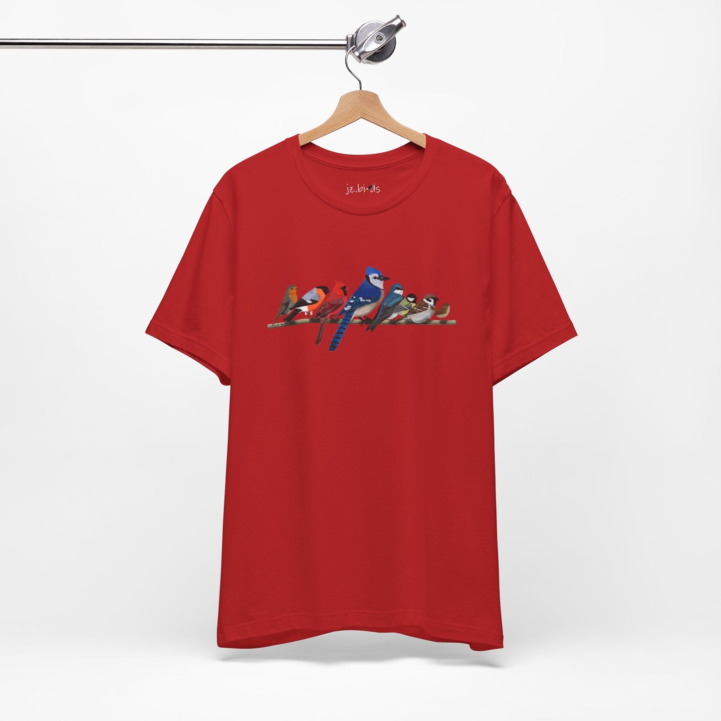 Blue Jay Cardinal Robin Garden Birds on a Branch Birding & Birdwatching Bird T-Shirt