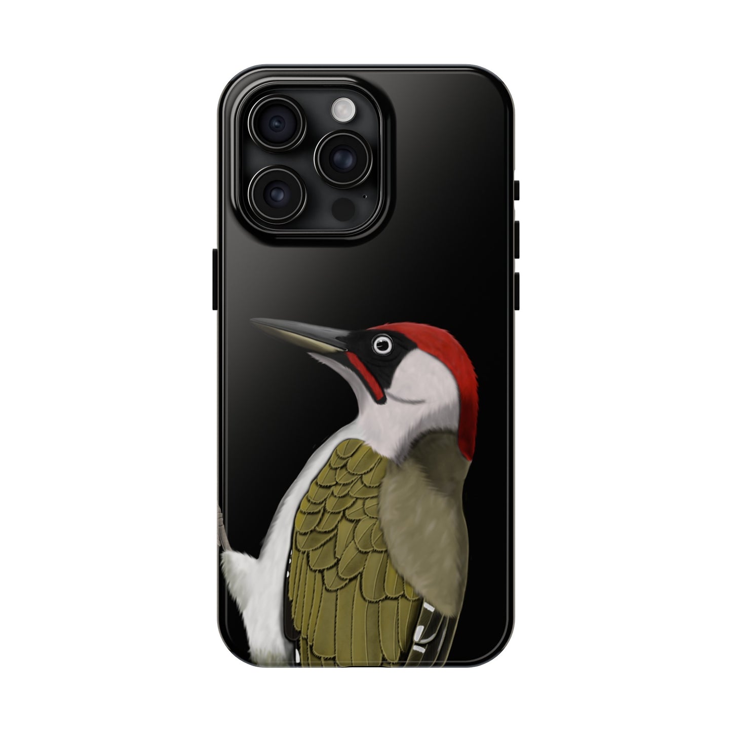 Green Woodpecker Bird Art Tough Phone Case Black